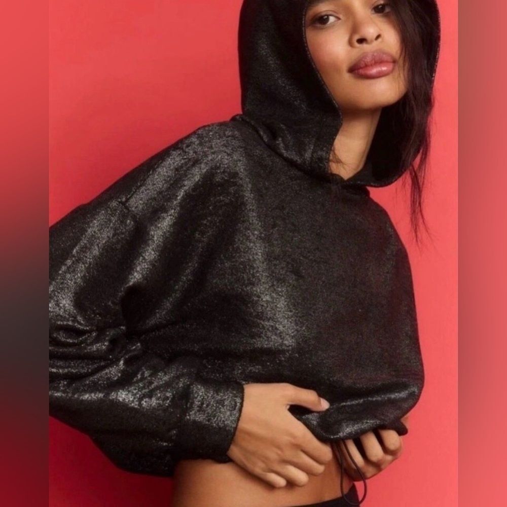 Anthropologie Pilcro Foil Metallic‎ Hoodie Sweatshirt Small
